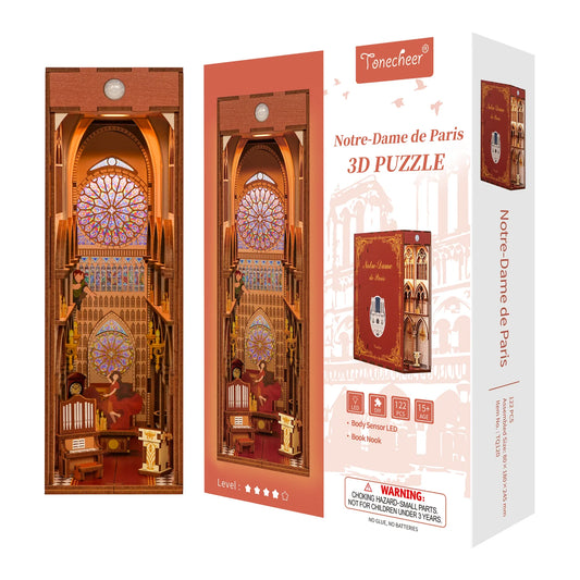Notre Dame Temalı Kendin Yap Kitaplık Dekoru